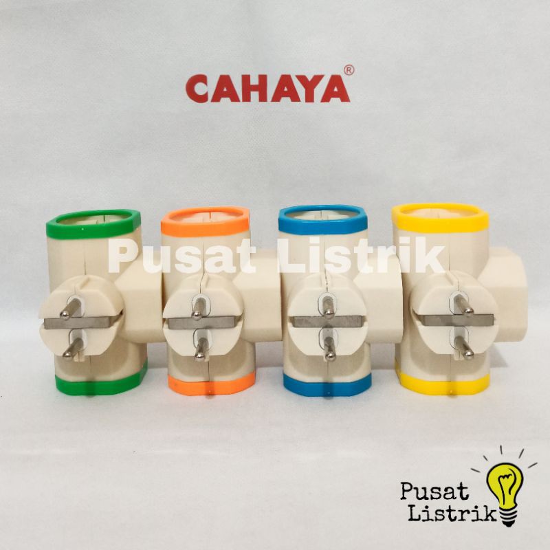 Steker T Arde Cabang 3 Cahaya T-Multi Colokan 3 Lubang Cahaya