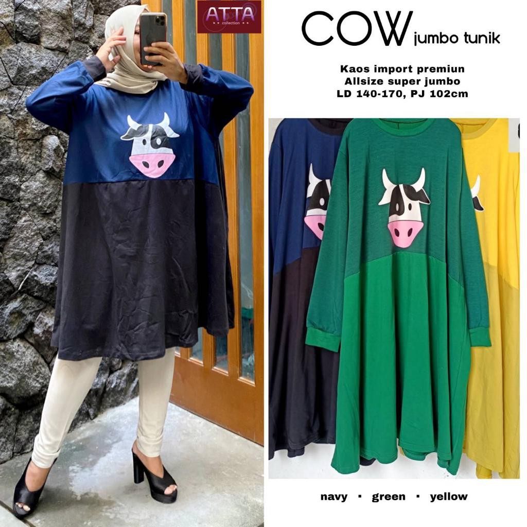 ( BISA BAYAR DI TEMPAT ) atasan tunik jumbo wanita ld 140-170 cow mat kaos import premium ori atta