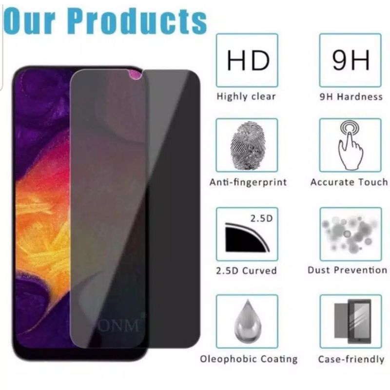 Tempered glass AntiSpy Full XIAOMI/sfxa/Anti Minyak Pelindung Protector Cover Layar Screen Handphone Kamera