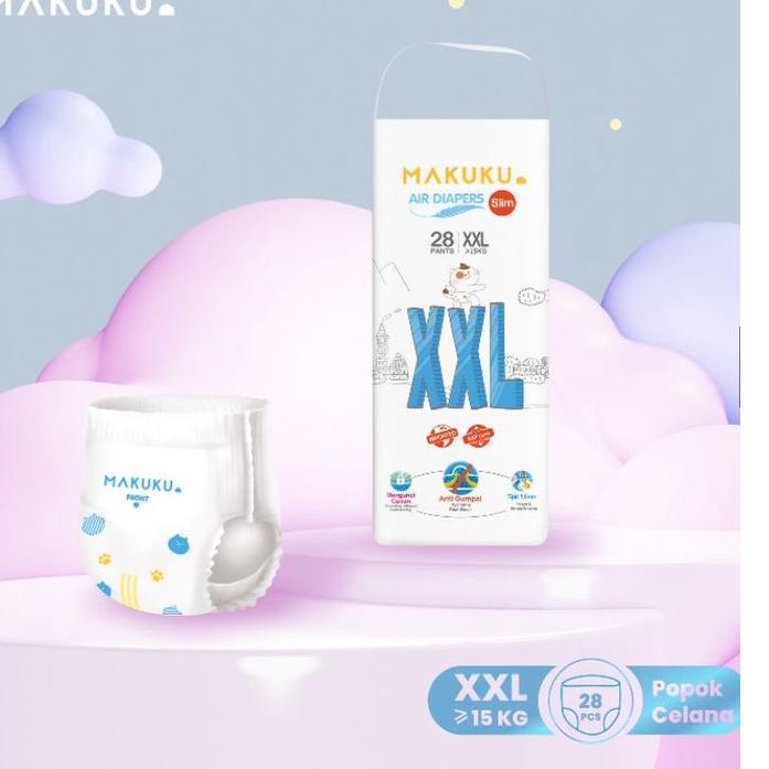 Harga Terbaru MAKUKU Air Diapers SLIM Pants M32/L34/XL32/XXL28/ TAPE S38/TAPE NB28/TAPE S38 /TAPE M36