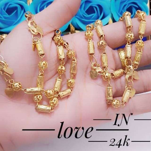 Gelang xuping bambu bola lapis emas 24k