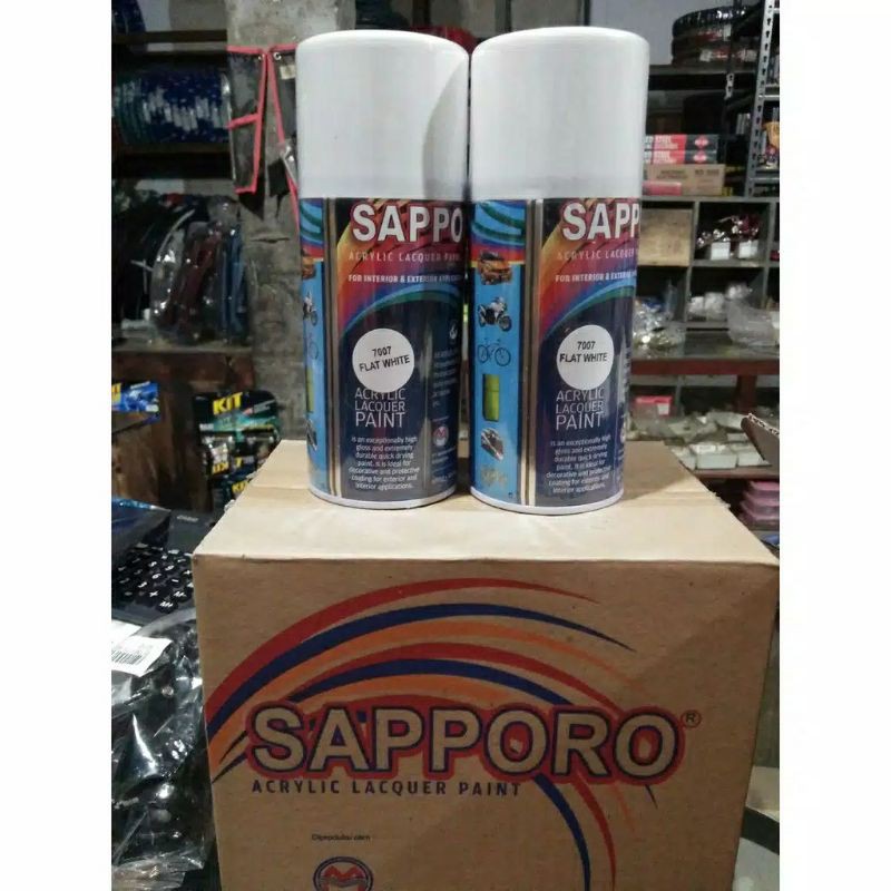 

cat sapporo 7007 flat white/ cat pilox sapporo putih doff 150ml, 300ml