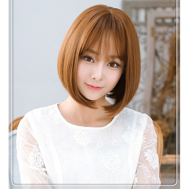 Wig Rambut Pendek Lurus Wanita Berkualitas Korean Version Wig Short Hair Women's