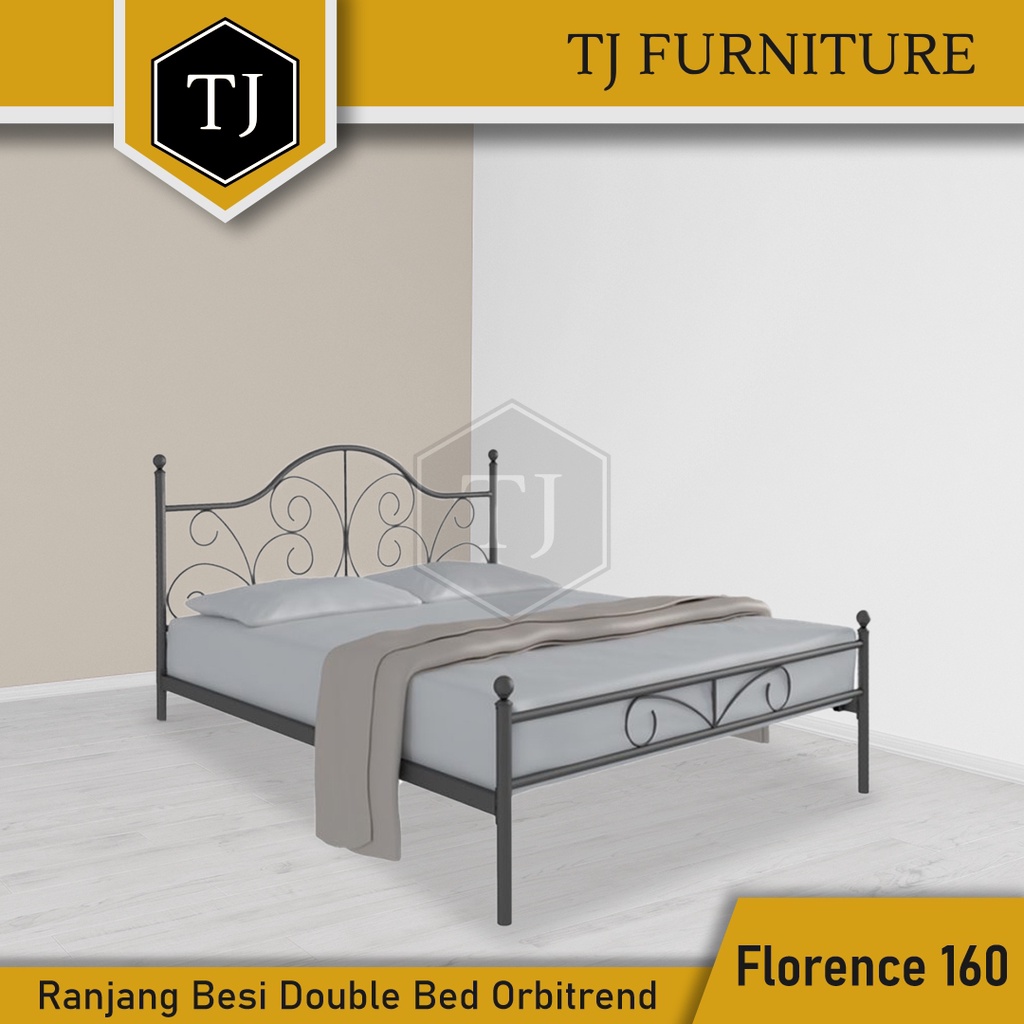 Orbitrend Ranjang Besi / Tempat Tidur Besi / Divan Besi / Double Bed - Florence 160