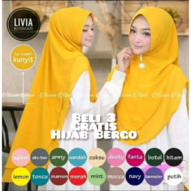Hijab Khimar Livia 2 Layer / Hijab Instan 2 Layer / Hijab Khimar 2 Layer / Khimar Livia 2 Layer