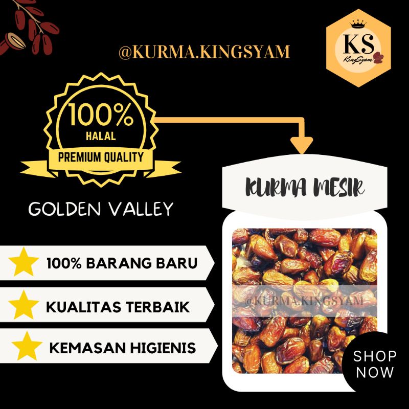 

Kurma Mesir Golden Valley SUPER PREMIUM Murah + Box Kemasan 1kg