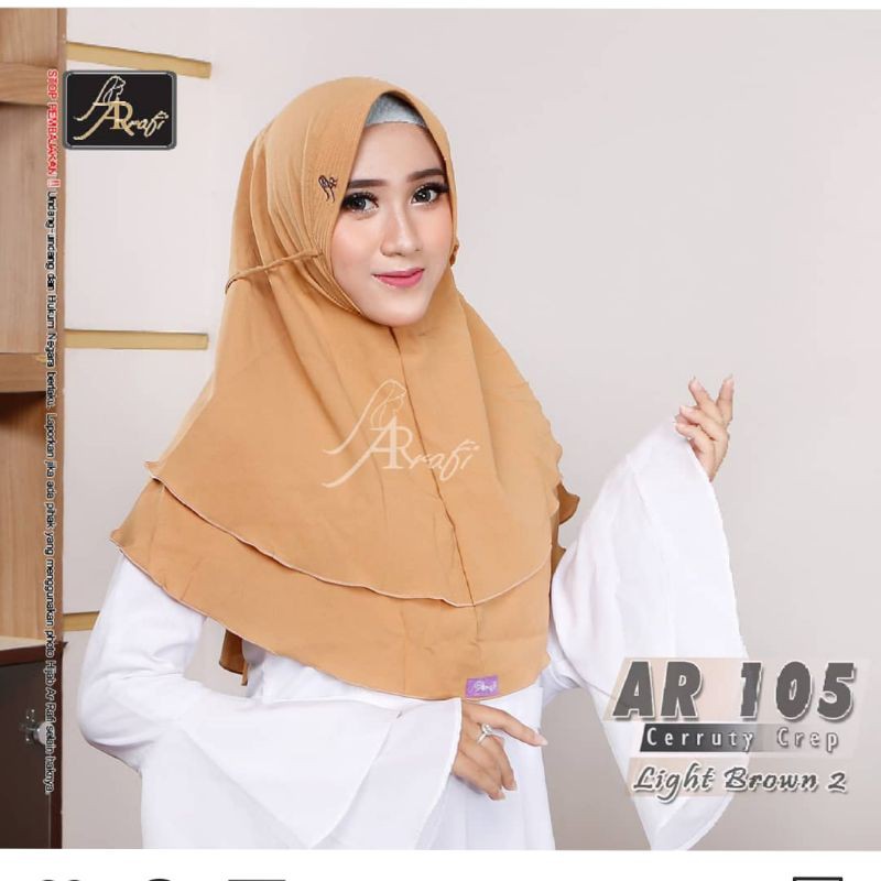 Hijab arrafi kode AR 105 standar hijab instan original || INAYAHHIJAB-Lightbrown