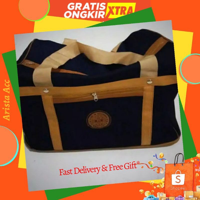 COD - Tas Travel Bag Untuk Mudik T5055 Tas Baju Pakaian Travel Bag Liburan Bisa Tenteng dan Slempang