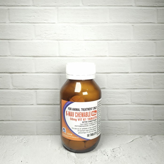 Vitamin Anjing Dan Kucing - Phytomenadion/ Vitamin K1 50 Mg Tablet Untuk Hewan