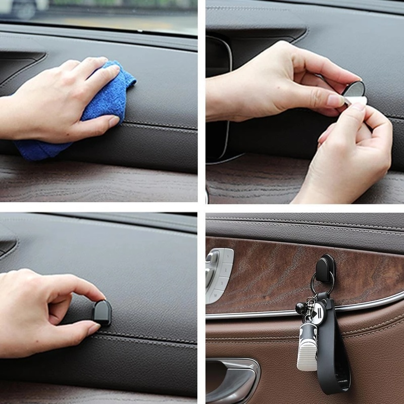 Kait Gantungan Kunci / Kabel USB / Earphone Invisible Warna Hitam Untuk Mobil