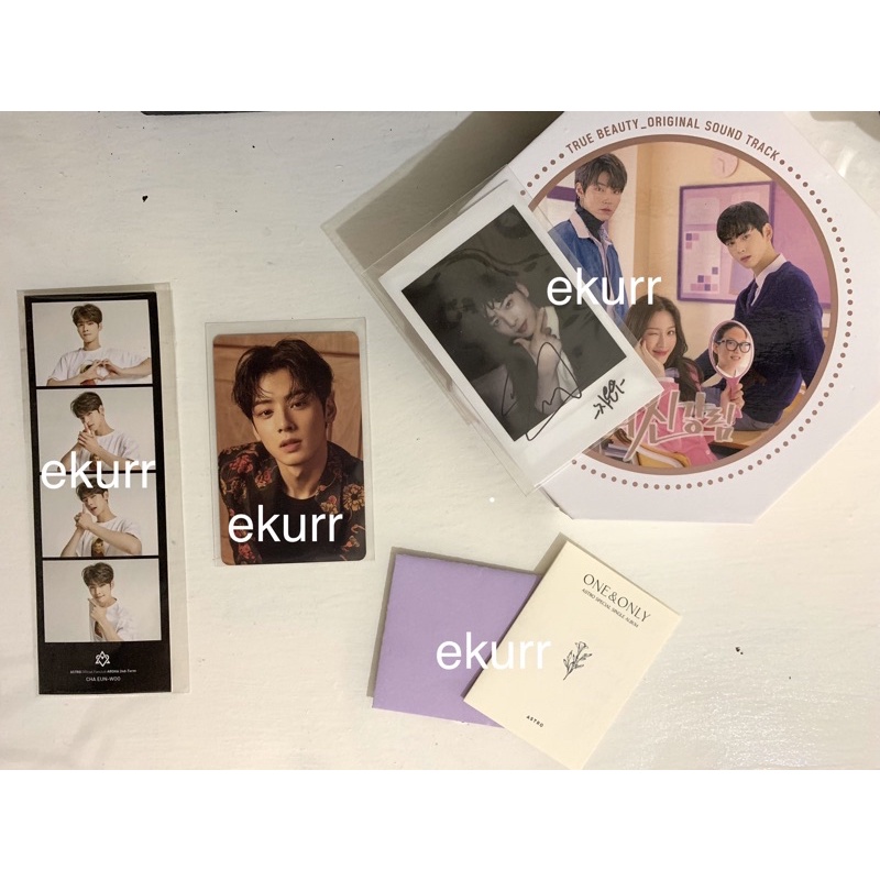 PC Cha Eunwoo Photocard ASTRO Photogrid Polaroid Album True Beauty Season's Greeting SG 2018 Message