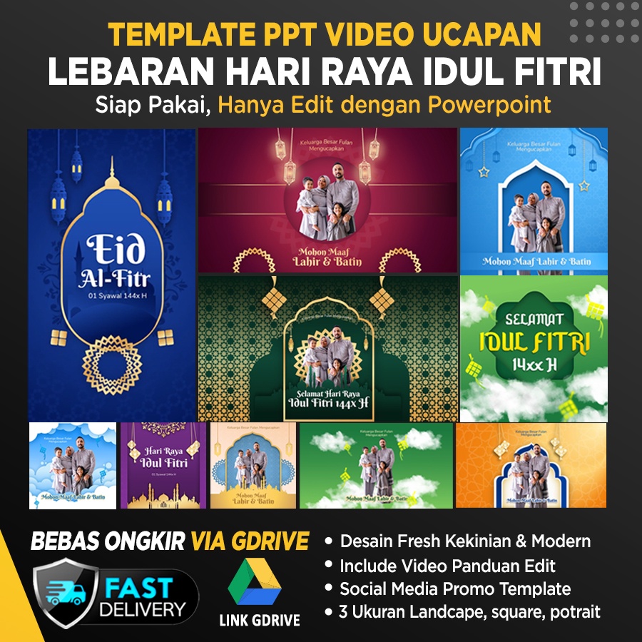 Template PPT Video Ucapan Lebaran Hari Raya Idul Fitri Idul Adha Ramadhan
