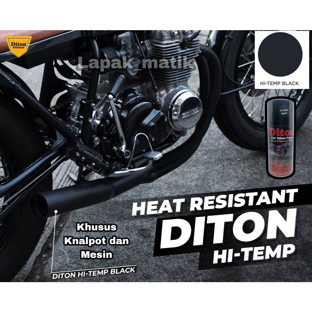 Pilok DITON Anti Tahan Panas Hi Temp Black Hitam Doff 300mL Pilok Knalpot