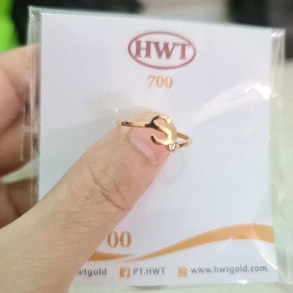 Cincin huruf mata HWT huruf S kadar 700 16K