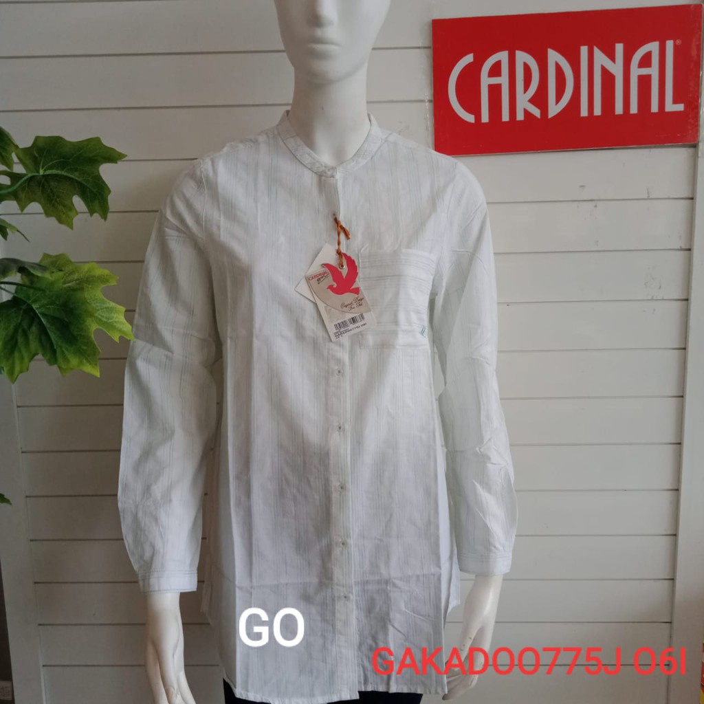 gos KQP CARDINAL KEMEJA GIRL PUTIH Lengan Panjang Pakaian Wanita Formal Atasan Wanita Distro Original