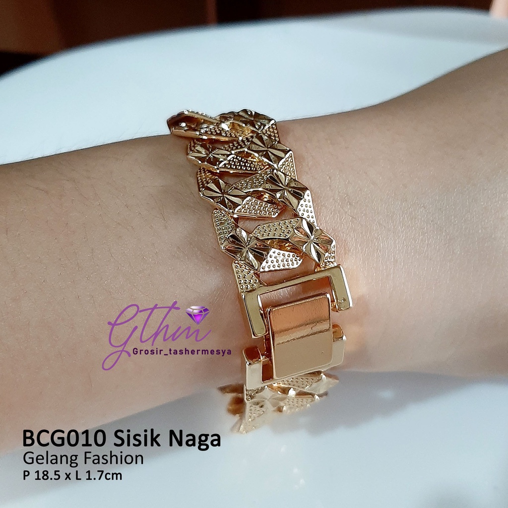 gelang tangan pria wanita sisik naga ukir lapis emas 18k xuping alin jewelry silver gold