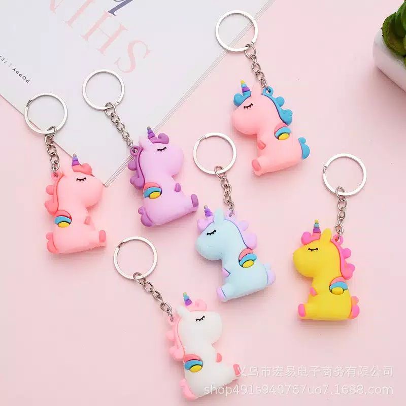 GANTUNGAN KUNCI 3D UNICORN BERSAYAP LUCU IMUT