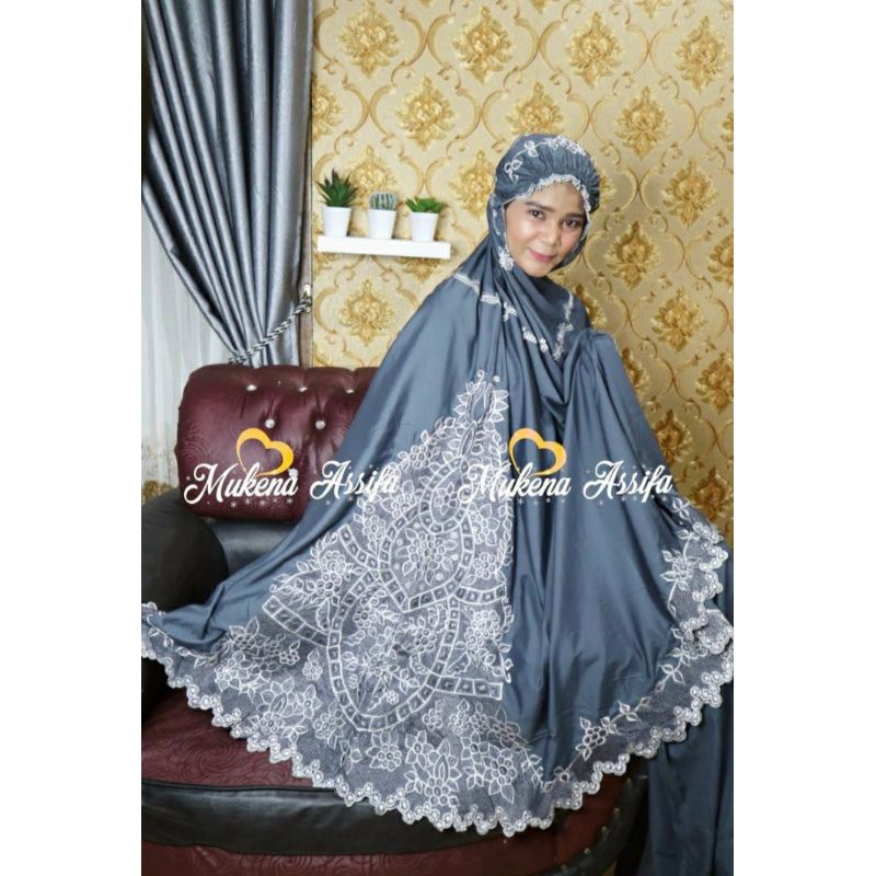 MUKENA BORDIR PUNGGUNG MUKENA DEWASA BORDIR PADANG