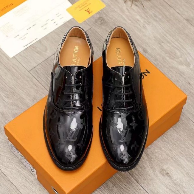 sepatu pria lv pantofel formal mirror shoes lou is vuitton cowok resmi hitam