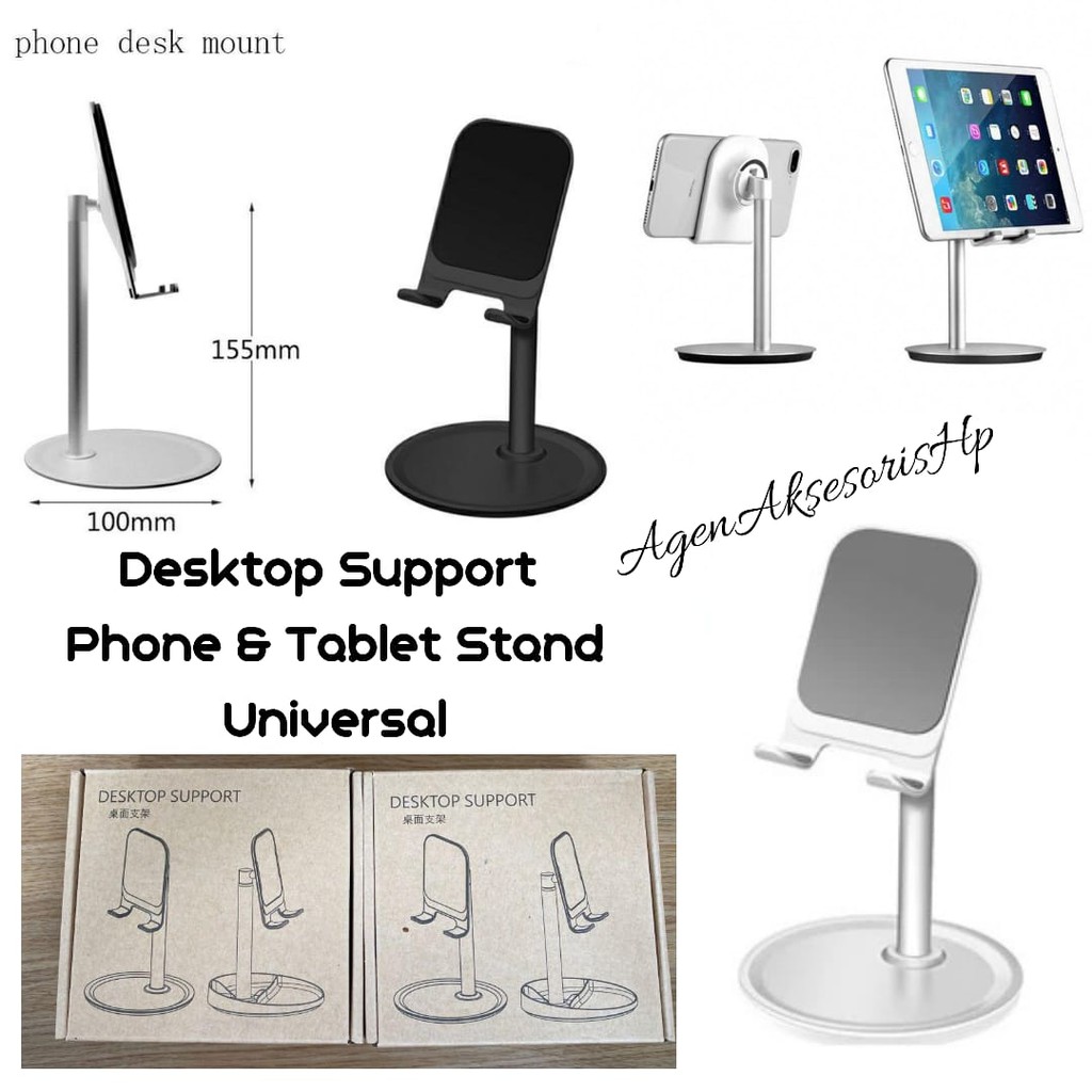 DESKTOP SUPPORT Phone &amp; Tablet Holder Stand Mount Universal Desktop Holder Aluminium Alloy