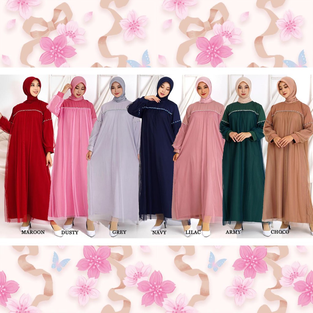 (Dijamin Realpict) ZOYA MAXY GAMIS TILE BISA JUMBO BIGSIZE MOSCREPE PAYET MUTIARA MEWAH MAXI DRESS