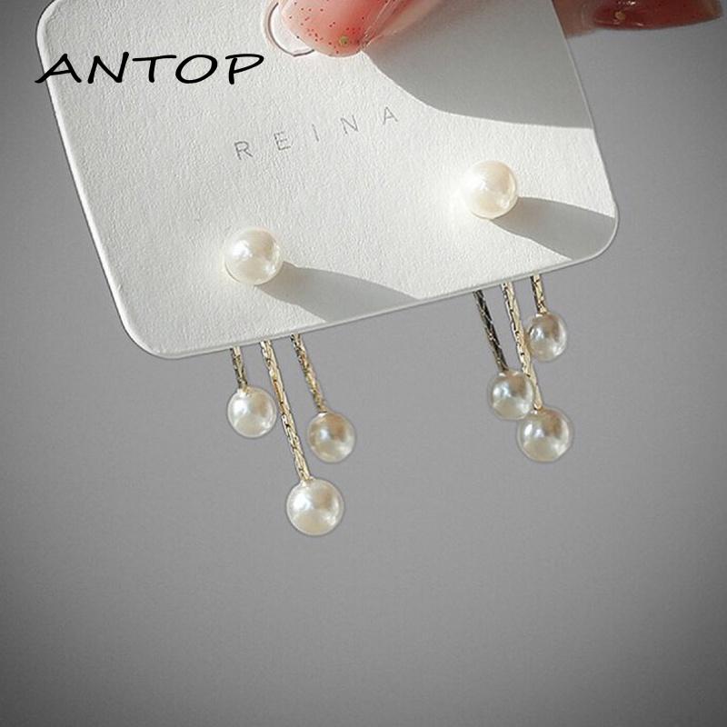 Anting Tusuk Gantung Sterling Silver 925 Hias Mutiara Untuk Wanita