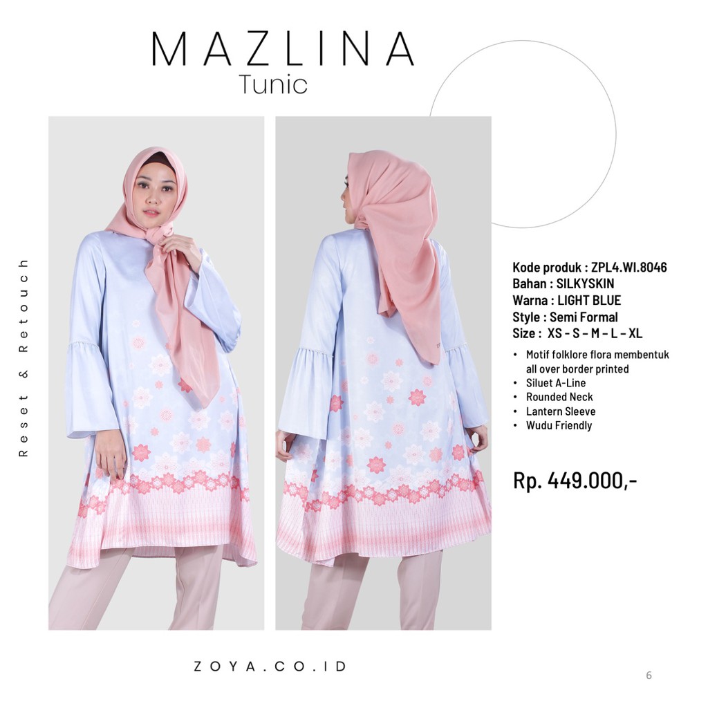 Zoya pgs gamis blouse tunik Mazlina Tunic
