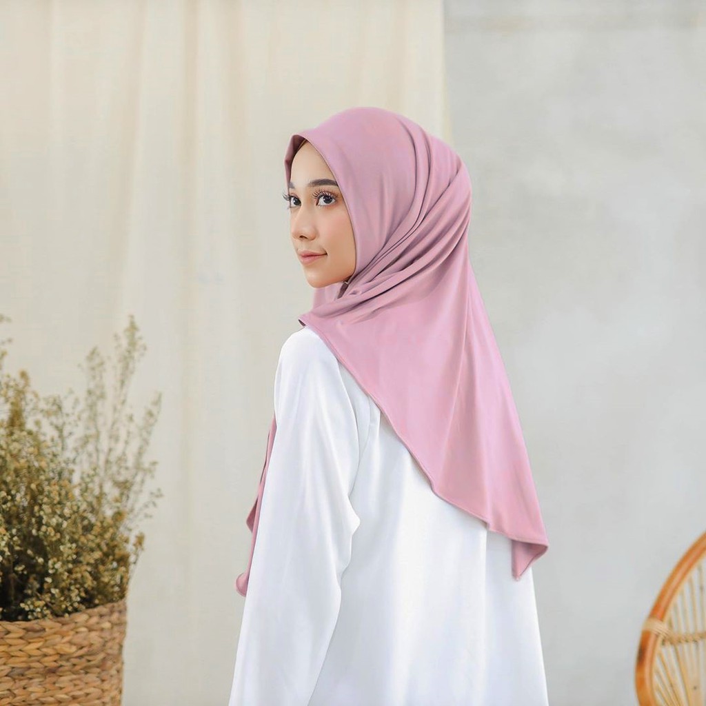 PROMO !!! Hijab Jilbab Instan Kerudung Polos Bergo Syria Basic Zaida Instant Murah Terbaru CVH-Dusty