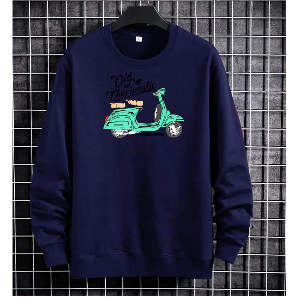 bisa COD / polile - BAJU SWEATER OLD VESPA / baju lengan panjang / fashion pria / baju distro pria terkece / terlaris