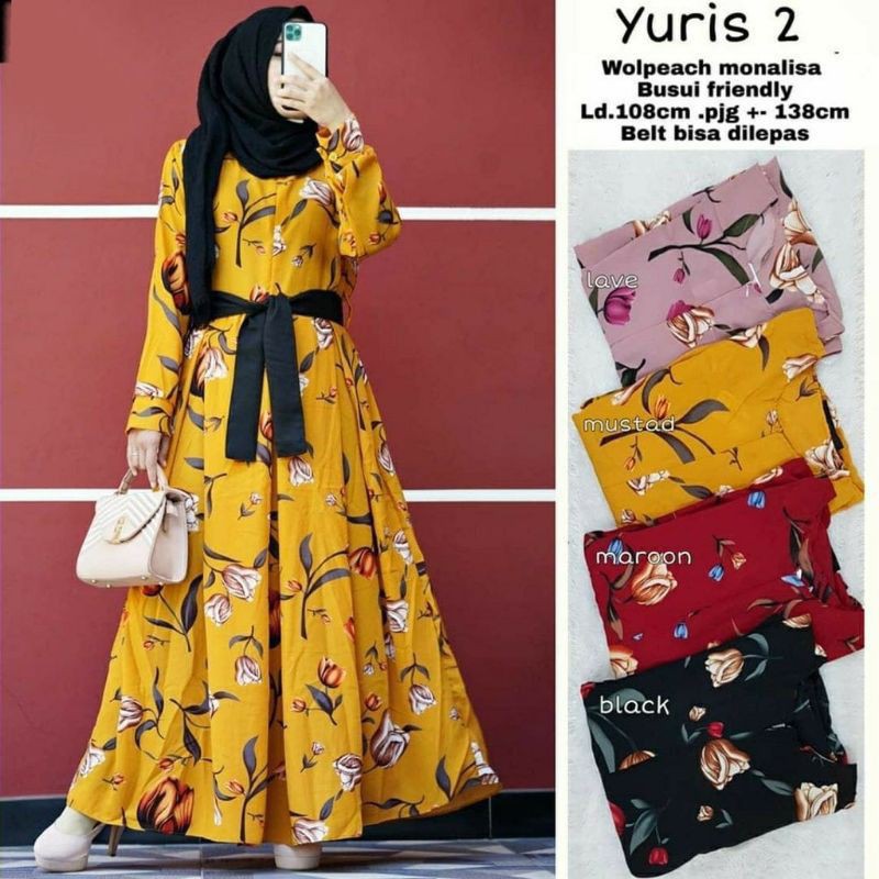 promo puncak Gamis Tulip monalisa terbaru terlaris busui promo cuci gudang {COD}4