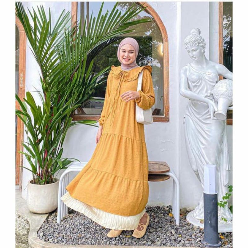 ZAMIRA MIDI DRESS / MIDI DRESS CRINKLE URAGIRI / DRESS WANITA LENGAN PANJANG KEKINIAN