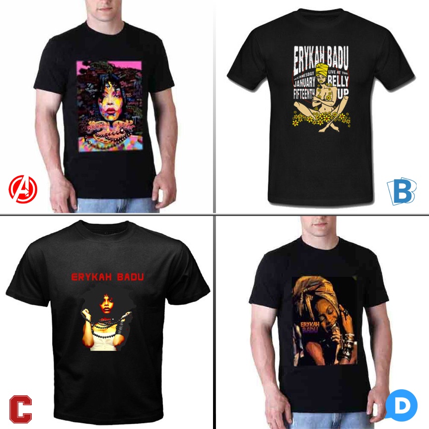 Kaos Erykah Badu Casual Tshirt Bahan Katun