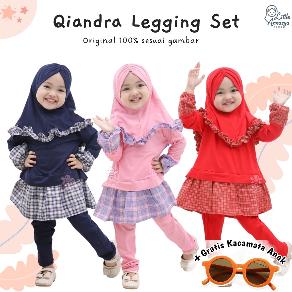 Baju Muslim Anak Qiandra Set eLBi 1 - 6 Tahun / Baju Muslim Anak Perempuan / Gamis Anak Perempuan