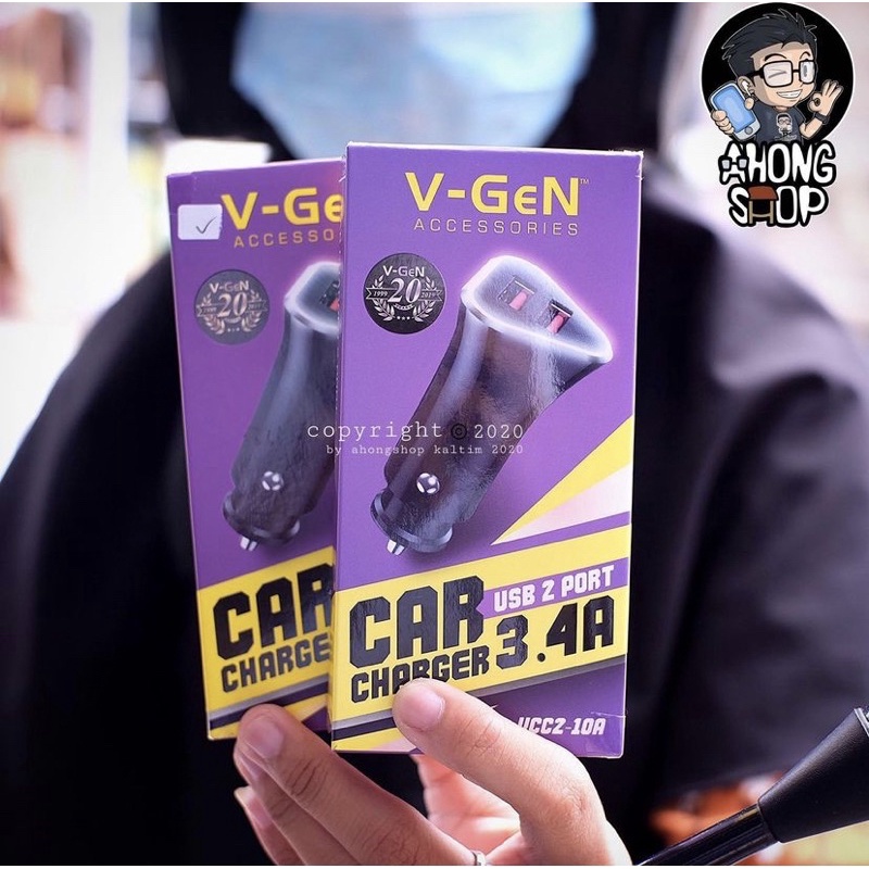CAR CHARGER V-GEN 3.4A USB 2 PORT