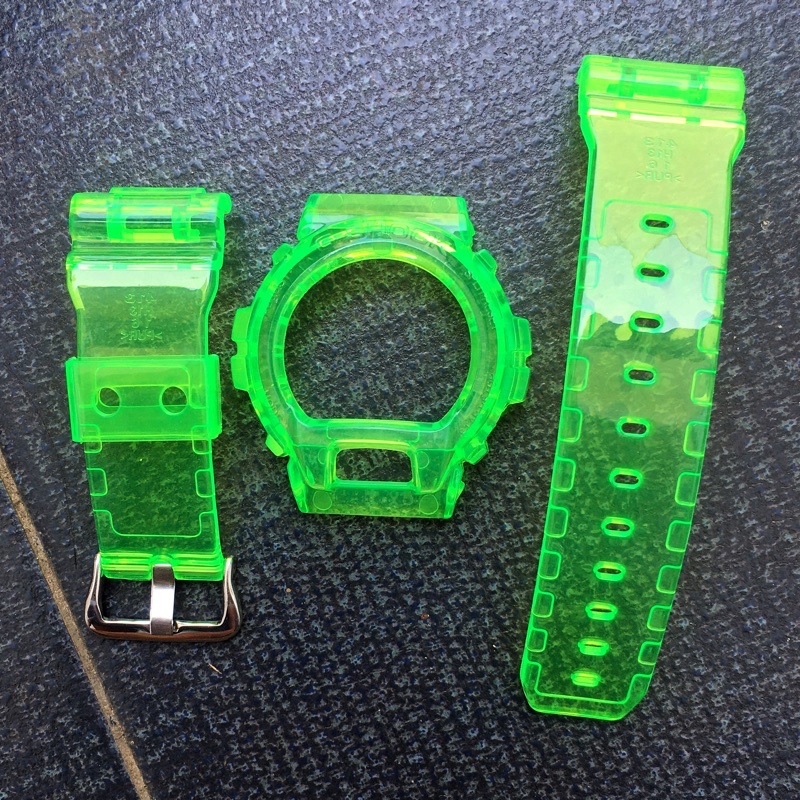 BEZEL STRAP BNB CASIO GSHOCK G SHOCK DW 6900 DW 6600 DW 8030 DW 8040 JELLY CLEAR HIJAU STABILO