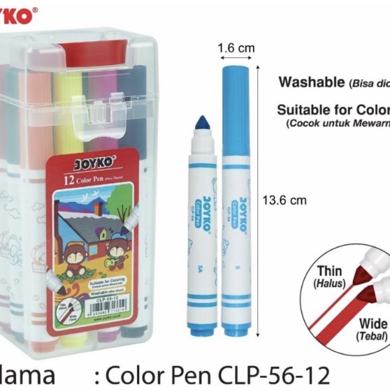

Spidol Joyko 24 Warna Washable CLP-56-24