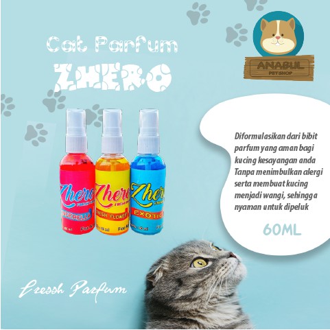 Parfum Kucing &amp; anjing Zhero Spray fresh parfum 60ml Cinderella Fresh Flower Exotic