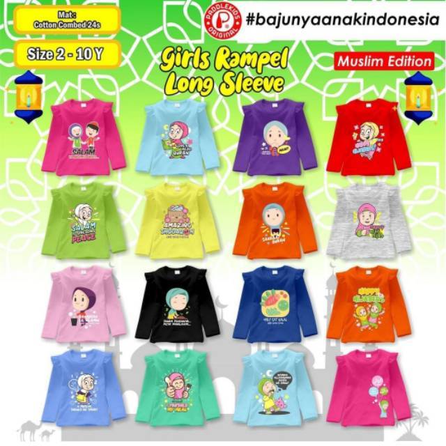  Kaos  Atasan Paddle Kids Girl Rempel Long Sleeve Pakaian 