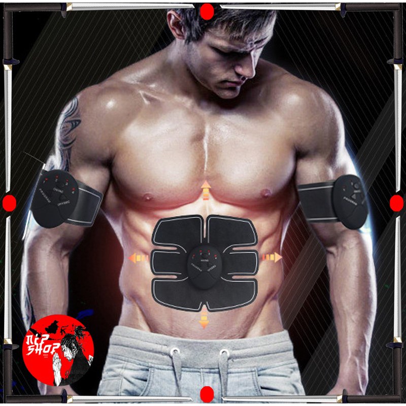 Alat Stimulator Terapi Otot Six Pack - Black