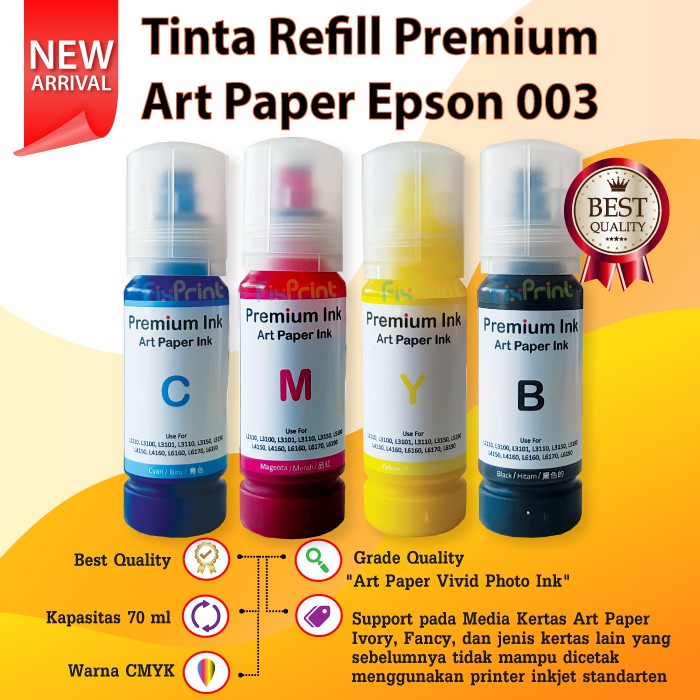 Jual Tinta 003 001 Art Paper Printer Epson L1110 L3100 L3110 L3150 L5190 L4150 L4160 L6170 L6190 6982
