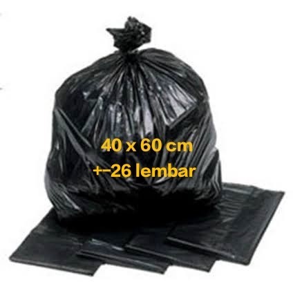 KANTONG PLASTIK SAMPAH 40 X 60 CM - TEBAL 40 MICRON - HITAM TREST BAG