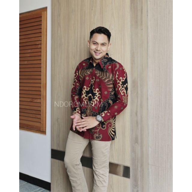 Batik Premium Terbaru Warna Merah Batik Eksklusif PRABU ABANG Bahan Katun Batik Full Furing