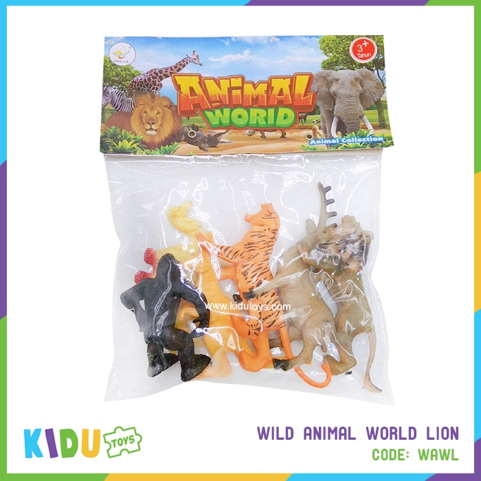 Mainan Anak Singa Jerapah Miniatur Figur Hewan Wild Animal World Kidu Toys