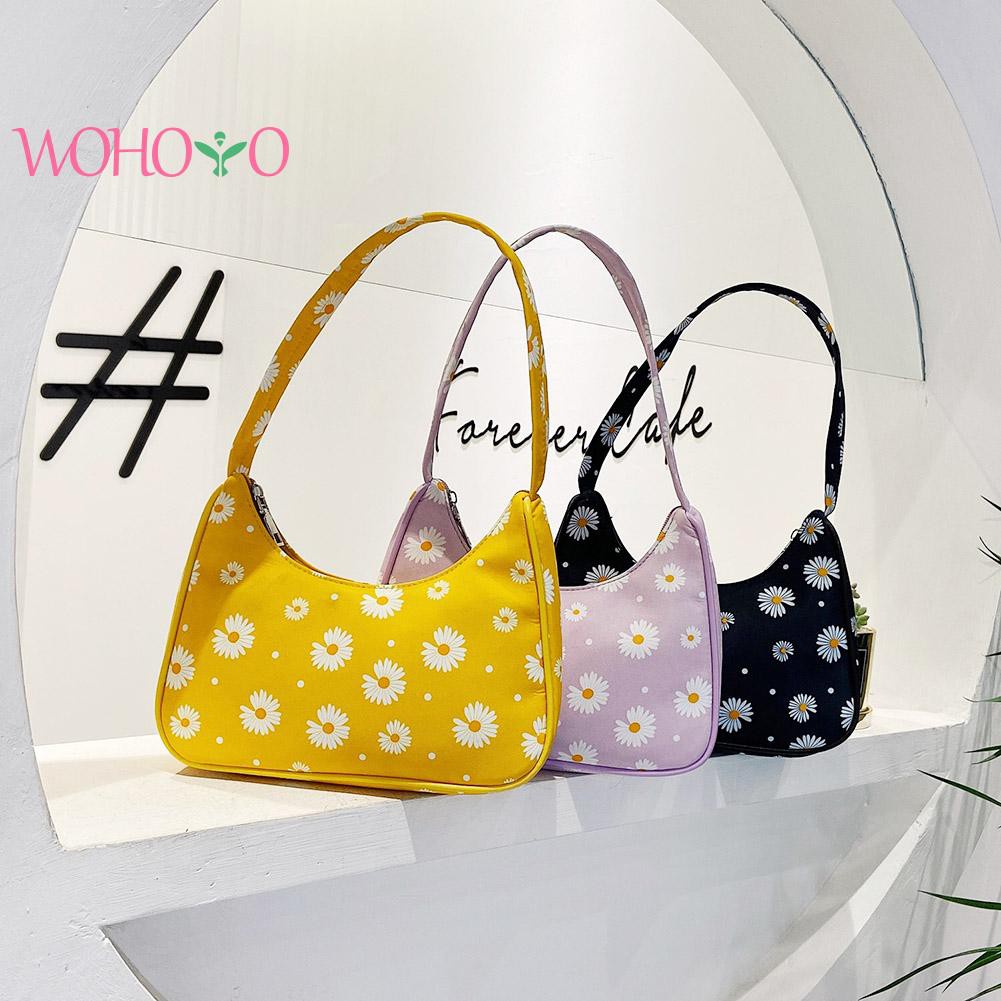 Tas Handbag Bahu Tote Casual Motif Bunga Daisy Bahan Nilon Untuk Wanita Shopee Indonesia