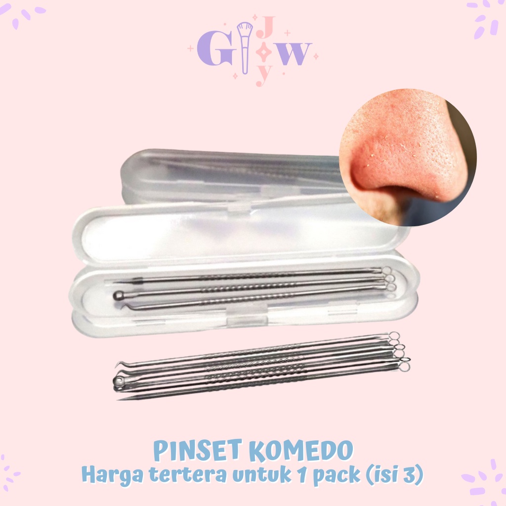 A67 ALAT PENCABUT KOMEDO PINSET 1 pack isi 3 besi hitam putih wajah salon kecantikan cabut murah pak blackhead hidung nose minyak oily skin treatment paket bulu facial face