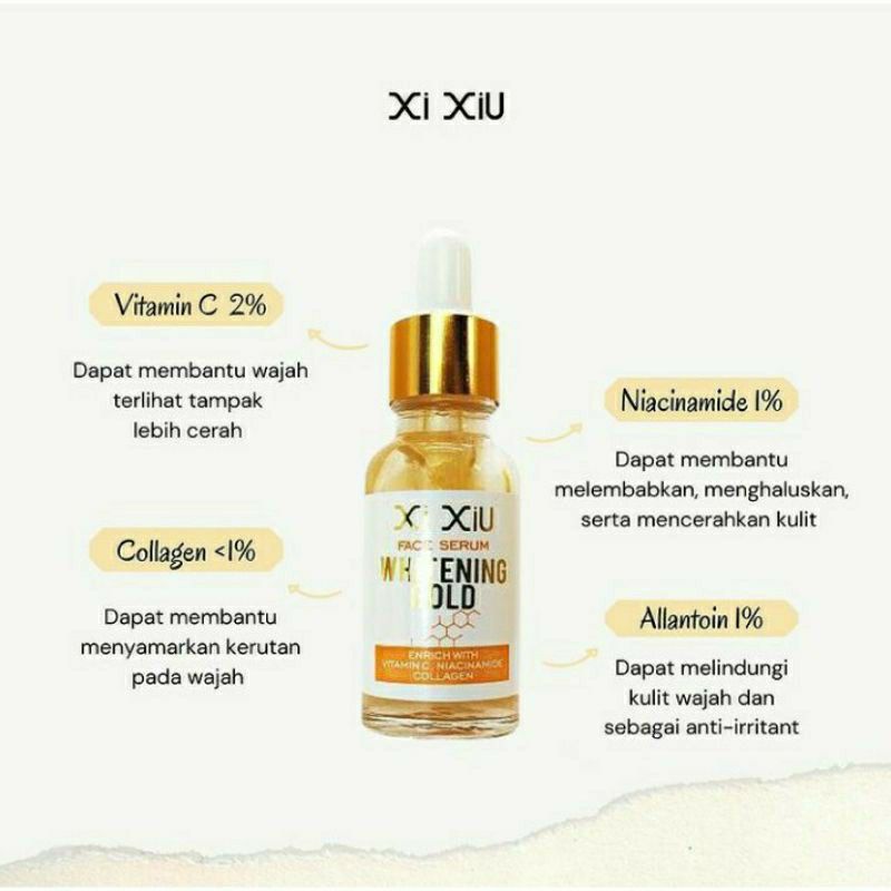 XI XIU Face Serum Vitamin C | Anti Acne | Whitening Gold 20 ml Vit C | Anti Jerawat Xixiu