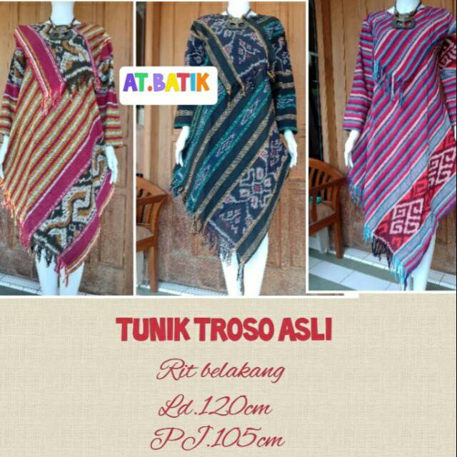 Tunik Troso Pedan Klaten Asli Lurik Assymetris Ethnic Oleh Oleh Solo Batik Asmat  Jumbo Besar