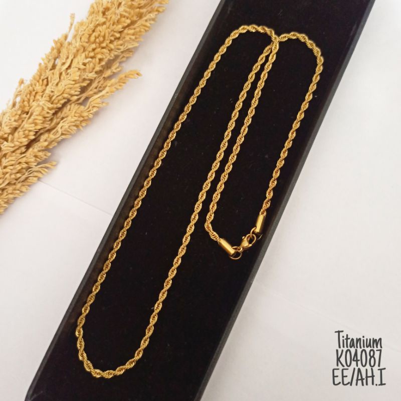 Kalung Rantai Titanium 60cm gold K04087