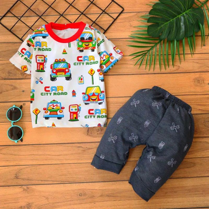 Setelan Baju Bayi cowok laki usia umur 6 8 12 18 24 bulan setelan bayi newbron baby boy 1 2 3 tahun