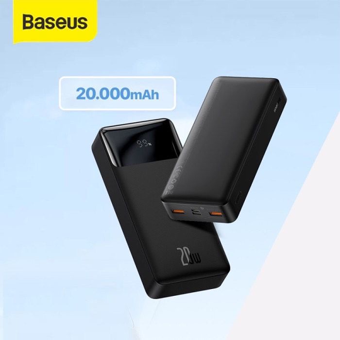 Baseus Powerbank Bipow 20.000 mAh 20W Fast Charging Digital Display - PD Type C - No include Cable